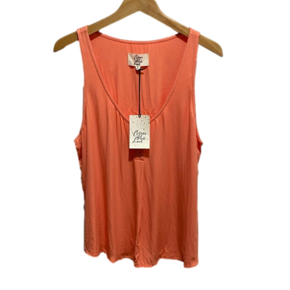 NWT Cosmic Blue Love Peach Scoop Neck Tank Medium - Picture 1 of 6